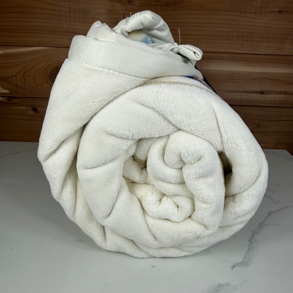 Pendleton Reversible Throw Blanket Navy Blue White Tan Stripe Oversized 50x70 - Picture 7 of 8